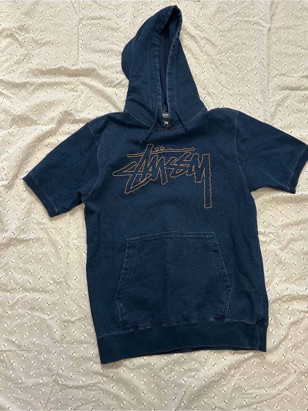 Stussy Denim like Short-Sleeve Hoodie